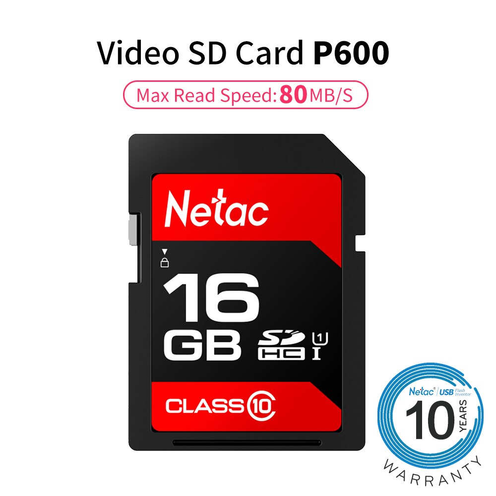 Netac P600 Sd-kaart 32Gb Sdhc/Sdxc Originele Geheugenkaart 64Gb Klasse 10 U1 Hoge Snelheid Van 80 Mb/s 16Gb 128Gb Voor Camera & Dv & Laptop
