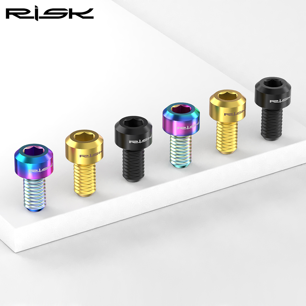 Risk 2 st  m5 x 9 mm cyklar fram bakväxel tråd innerlinje fix pressbult titanlegering mtb mountainbike kabel linje bult