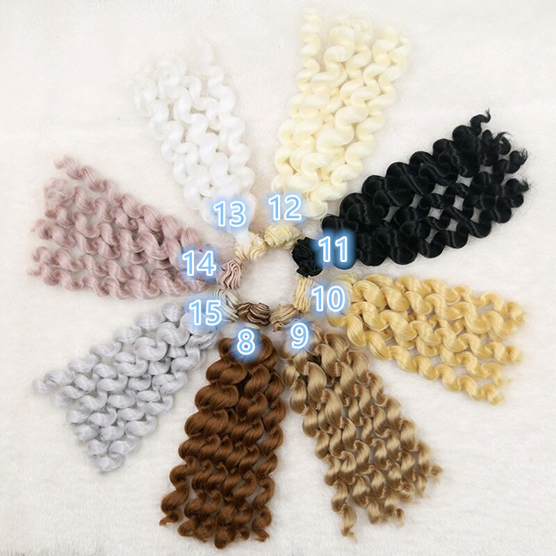 1 pcs 20cm*100cm doll wigs for BJD SD DD Chole doll Wigs High-temperature wire 6 roll curly wave hairs doll accessories