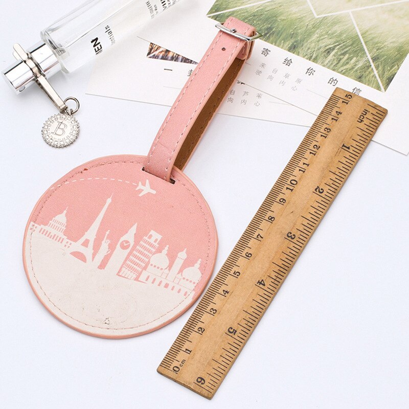 Mode PU Leer Ronde Koffer Bagagelabel Label Zak Hanger Handtas Reizen Accessoires Naam ID Adres Tags
