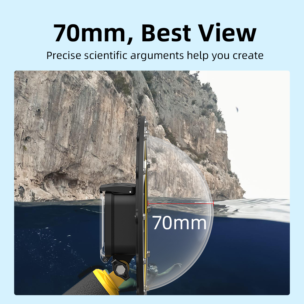 TELESIN-Carcasa de Buceo para Cámara GoPro Hero 5/6/7 y Black Hero 8/9/10, Domo Impermeable con Gatillo, Imprescindible para Proteger Lentes, Sumergible hasta 30M de Profundidad