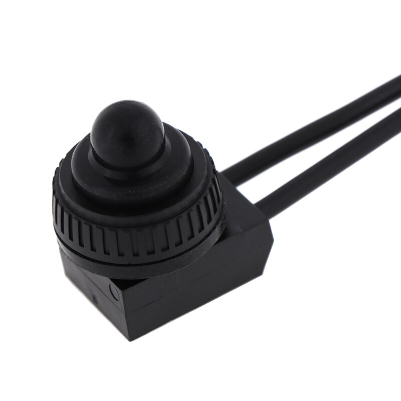 2PCS 12V Waterproof Push Button On-Off Switch With 4" Lead Wire Black