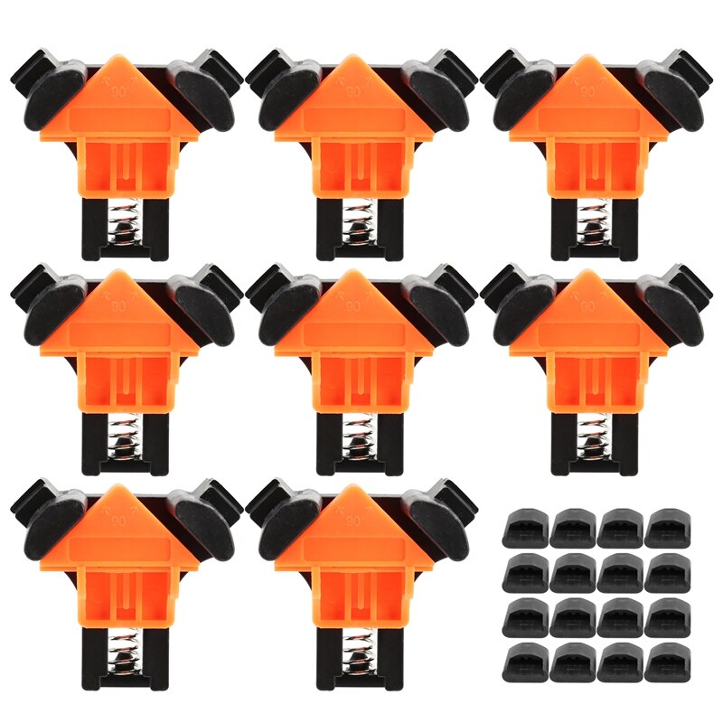Corner Clamps, 8Pcs 90 Degree Clamps For Woodworking Right Angle Clamp Single Handle Spring Loaded Swing Clip Fixer: Default Title