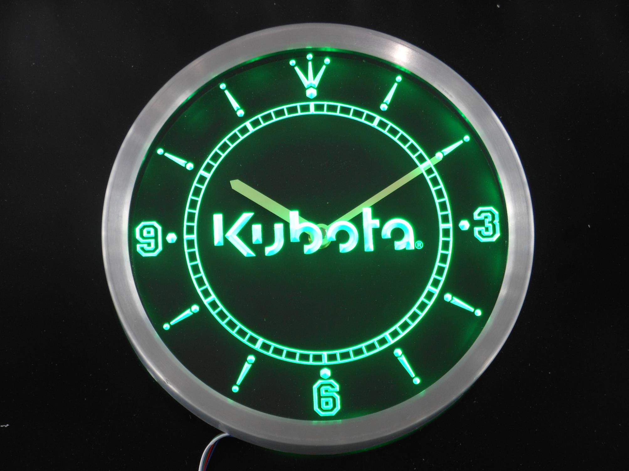 nc0176 Kubota Tractor Neon Light Signs LED Wall Clock