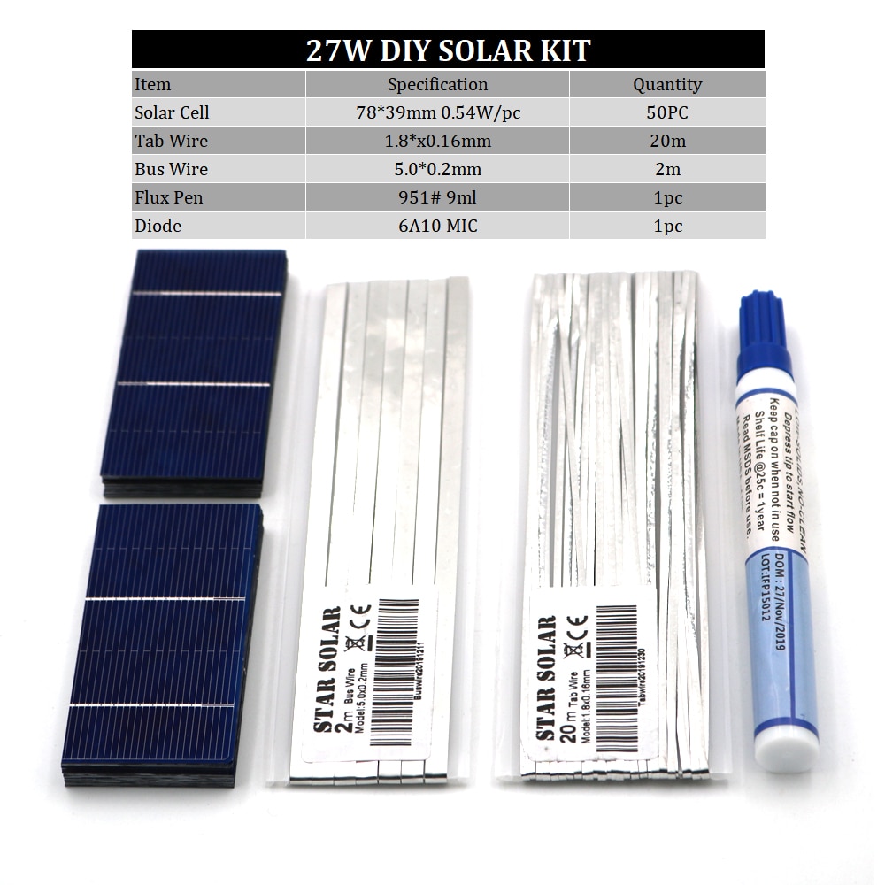 27 Watt Kit DIY Solar Panel Study 78 X 39 mm Polyc... – Vicedeal