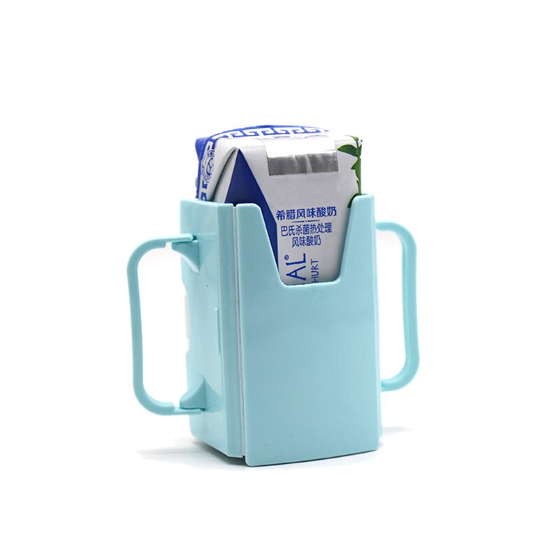 Bottle Cup Milk Holder Adjustable Safety Baby Toddler Kid Juice Milk Box Drinking Bottle Plastic Cup Holder: BL