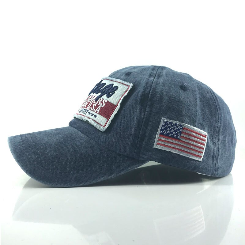 [Roxcober] Gewassen Katoen Baseball Cap Brief Borduurwerk Snapback Hoed Usa Vlag Gemonteerd Cap Hoeden Voor Mannen Vrouwen golf Hoed