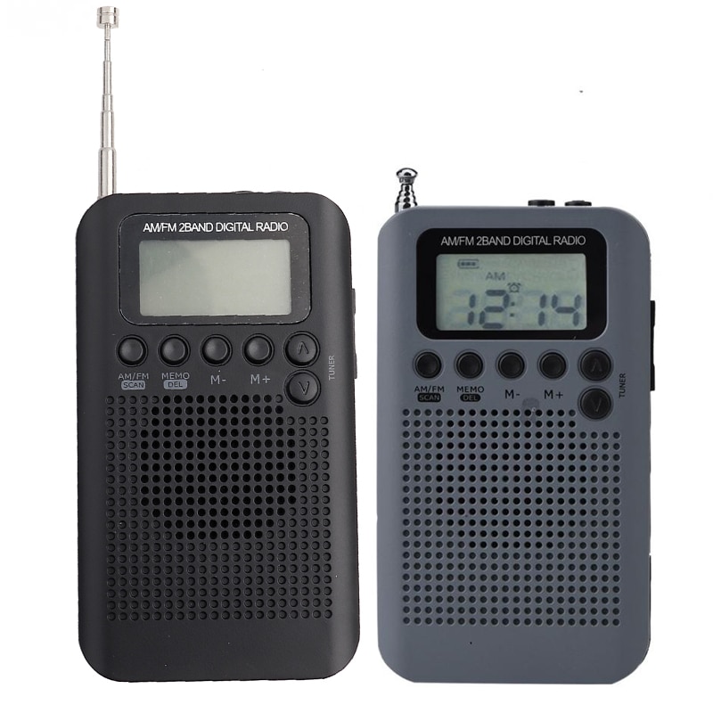 Mini LCD Digital AM FM Radio Speaker Decoding Digital Radio 2 Band 8UV Stereo Tuning Radio Pocket Radio with 3.5mm Headphone