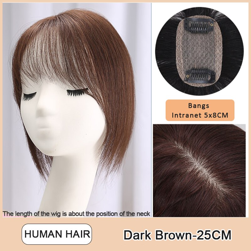 3D Long Bangs Clip In on Front Hair Bang Side Fringe Hair Extension Synthetic Bangs Hair Women Bangs Synthetic Hair Pieces: BF52-25-2M33
