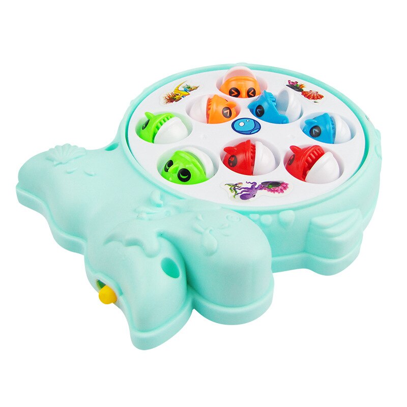 Electric Educational Childhood Toy Rotating Music Fishing Plate Toy Early Education Interactive Game Toys Set Classic Kids