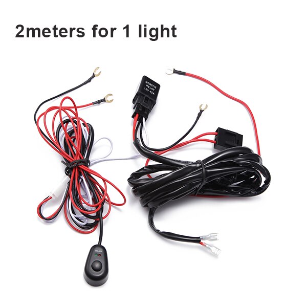 Kabelboom Loom Kit Voor Offroad Led Verlichting Bar Rijden Lamp Koplamp Op Off Controller Bedrading Kabel 12V 24V Vrachtwagen Suv: 2M for 1Light
