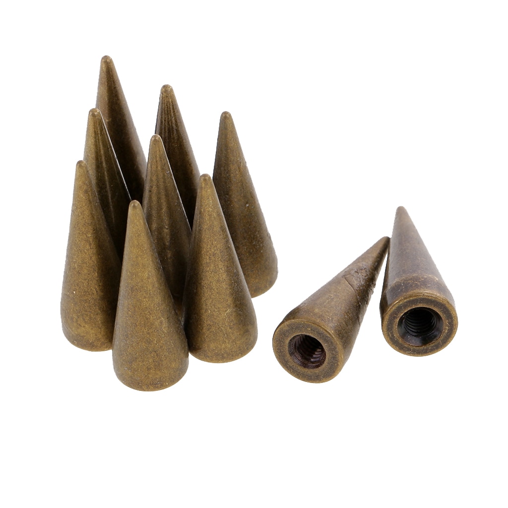 10pcs Cone Punk Rivet Metal Stud Spots Spike Screwback Leathercraft DIY