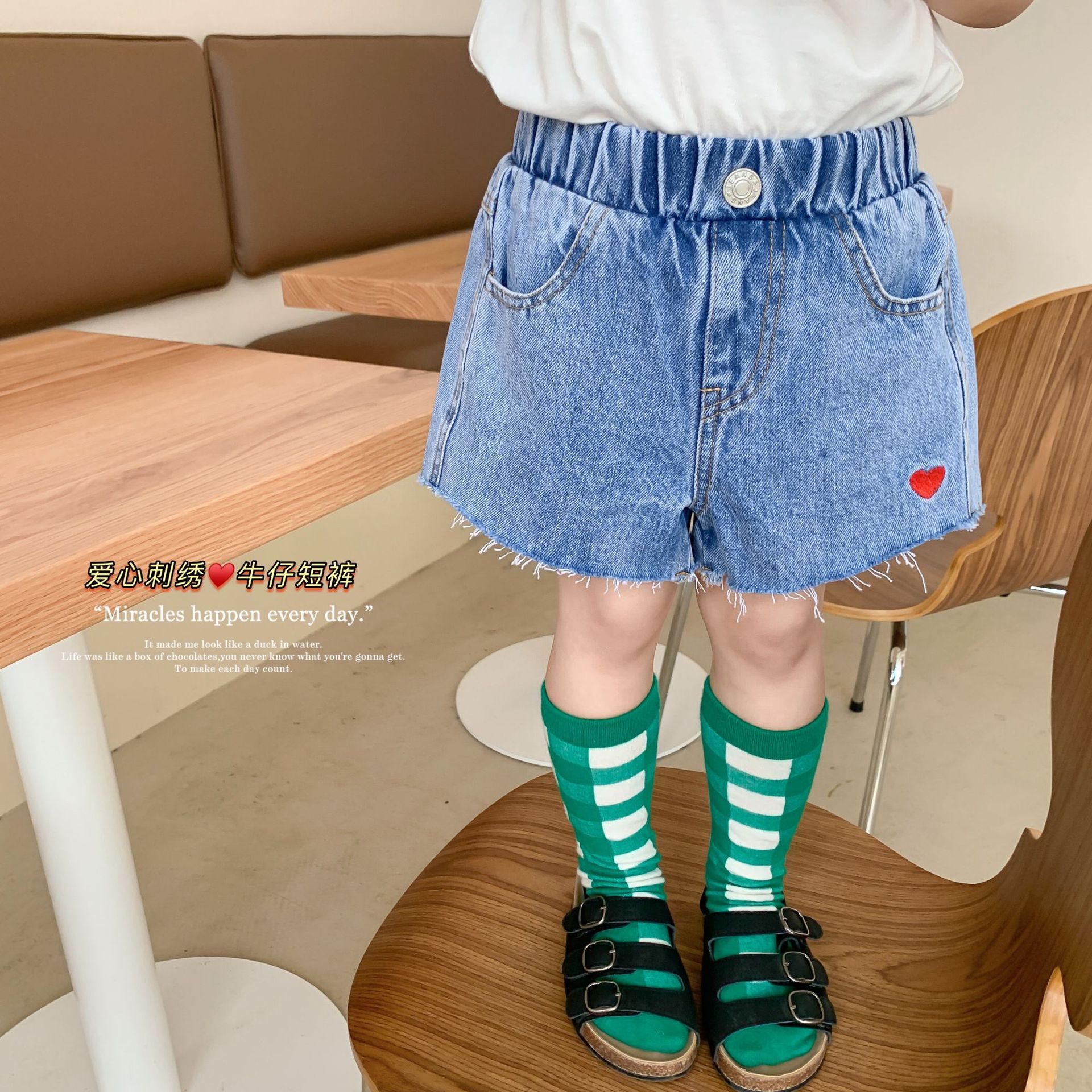 Kinderen Jeans Shorts Zomer Kinderen Meisjes Liefde Print Leuke Shorts Baby Casual Koreaanse Denim Shorts Voor Meisjes Baby zomer Broek