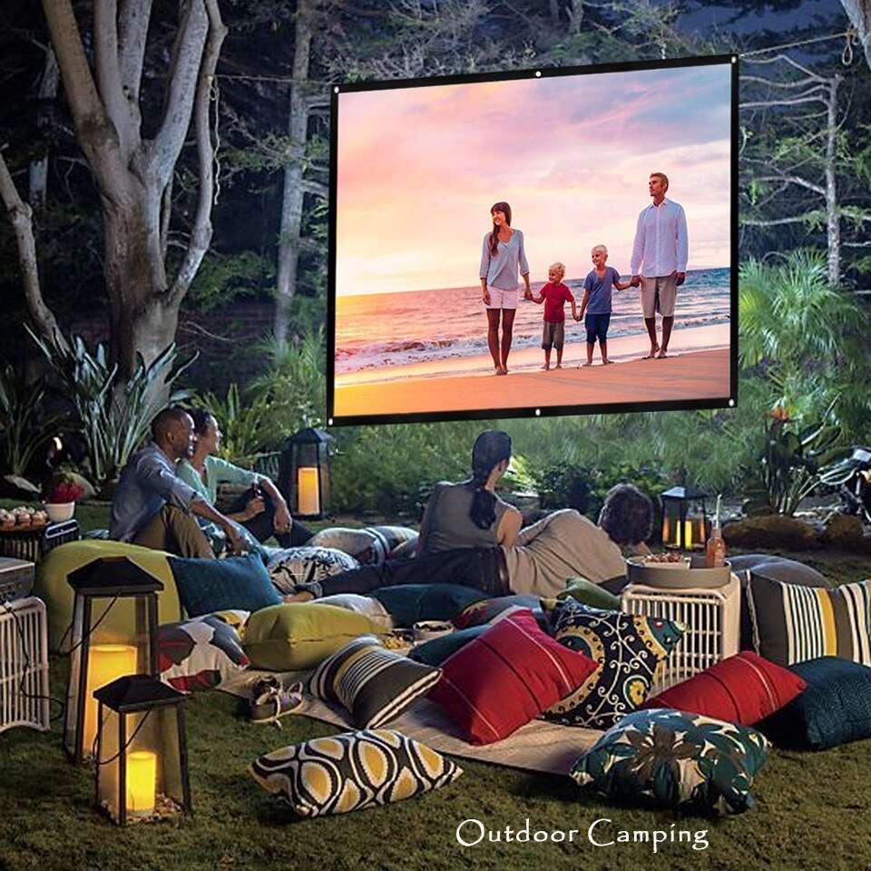 Salange Outdoor Simple Portable Screen 16:9 Travel Front &amp; Rear projection screen Night Super thin Projection Screen