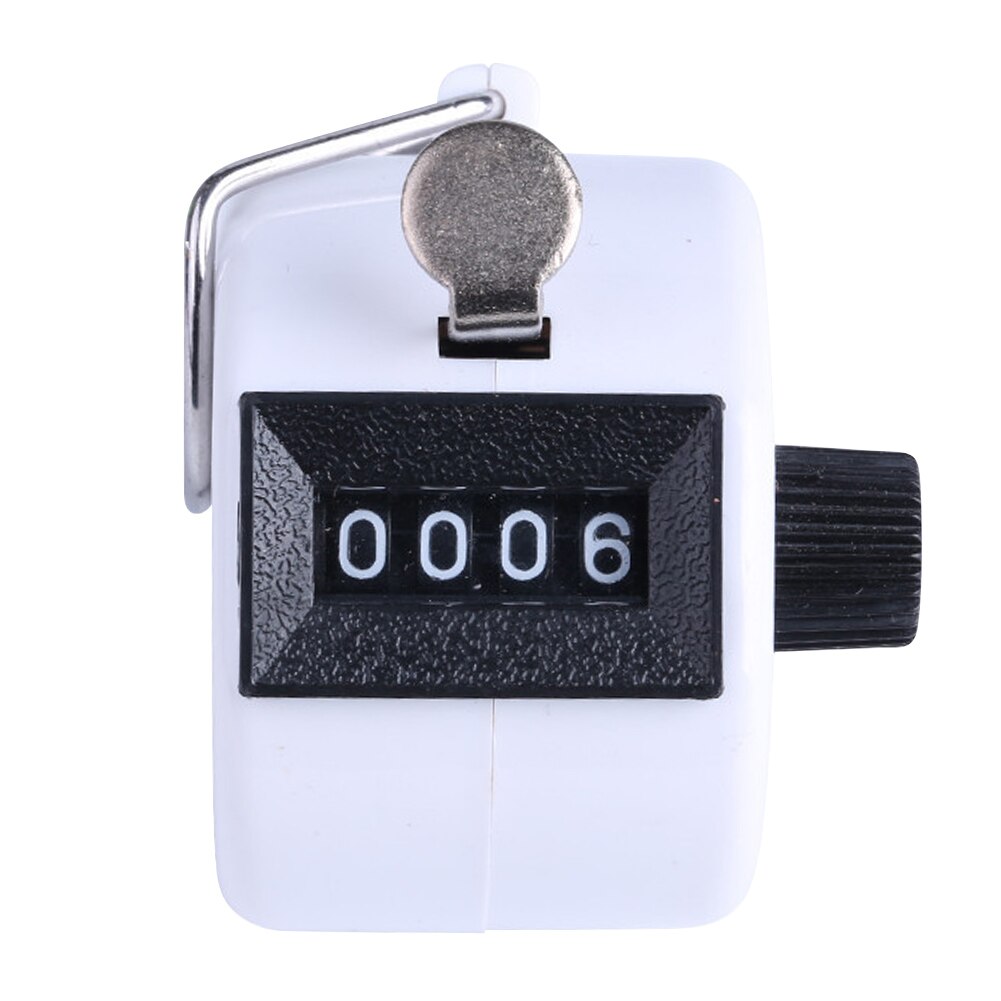 Mini Mechanical Count Tool Finger Press Counting Clicker 4 Digit Counters Mechanical Counter Manual Clicking Hand Counter Sports: White