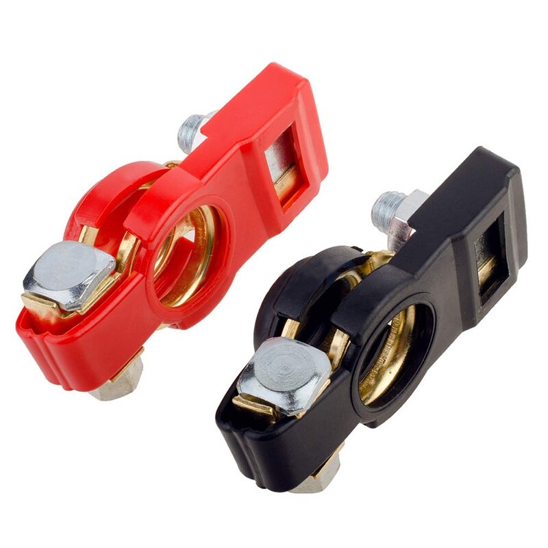 Car Battery Terminals Post With Insulated Jacket 2Pcs Pure Copper Battery Positive And Negative Terminal Car Battery Accessory