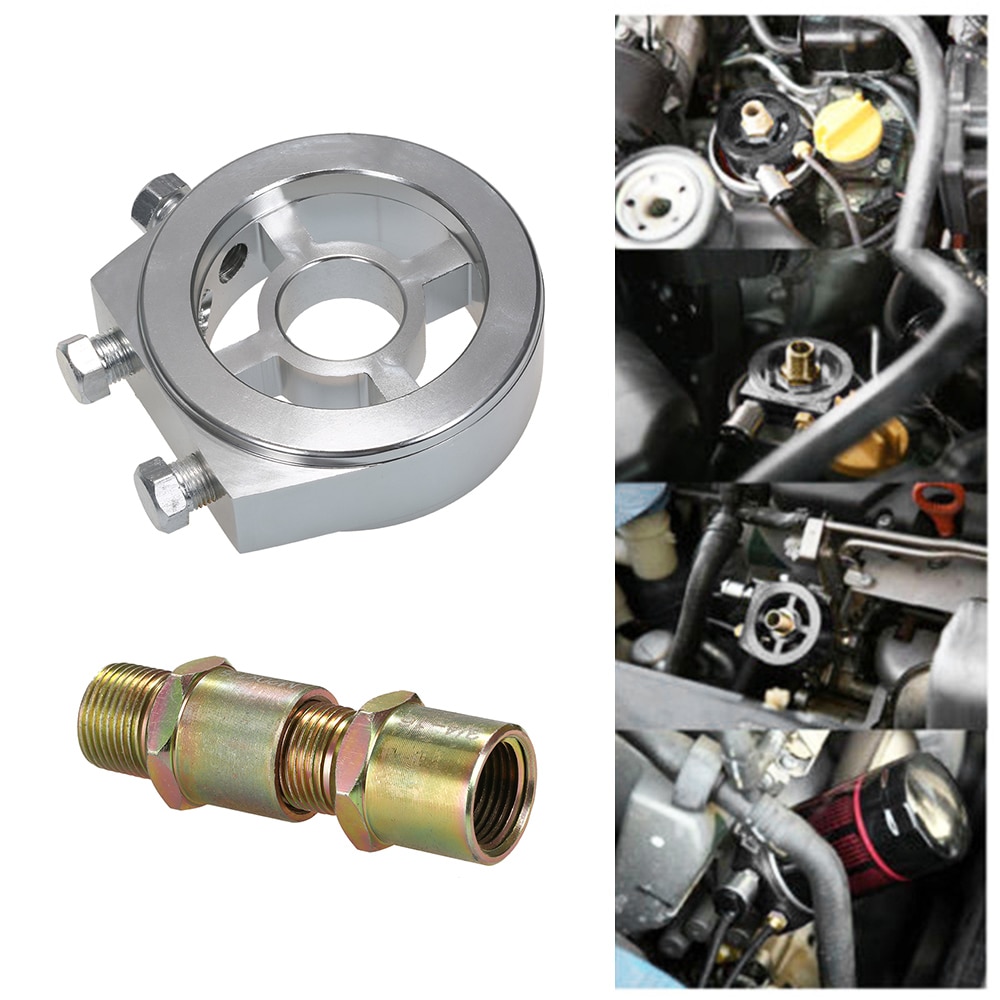 Universal Car Oil Temperature gauge and Oil Pressure gauge Cooler Filter Cooler Sandwich Adapter Relocation kit Connectors