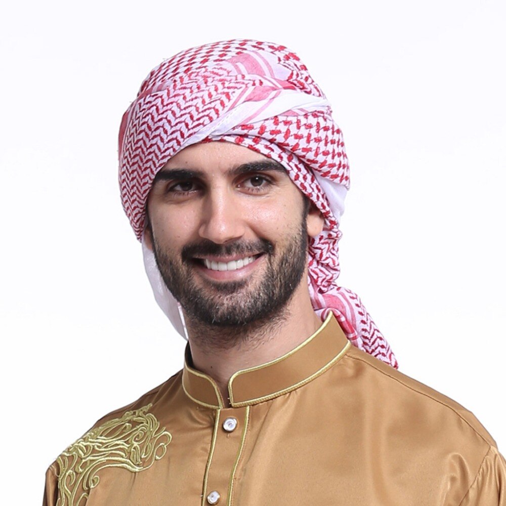 140x140CM, para hombre turbante, sombrero musulmán árabe, Dubai, Retro geométrico, ondulado, Jacquard, bufanda chal cuadrado, Hijab Islámico