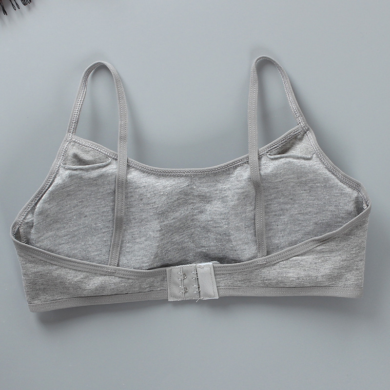 10pc Girls Bra Underwear Lingerie Kids Teens Teenage Young Adolescente 8-15Years Student Cotton Solid Color Teen Girls Clothing: GRAY