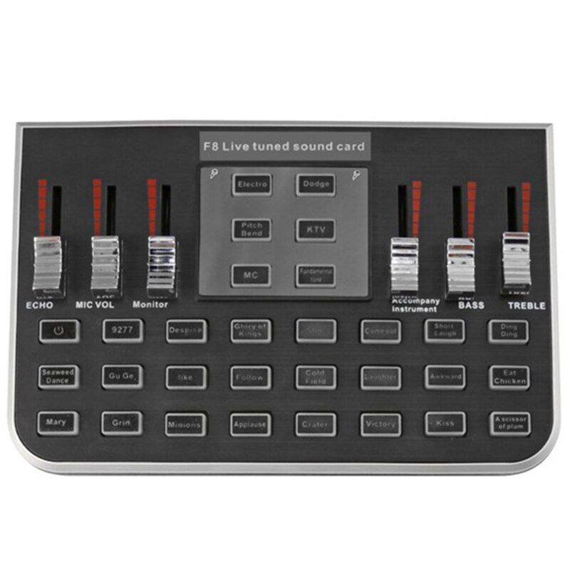 F8 4 Modes Studio o Mixer Microphone Webcast Entertainment Streamer Live Sound Card for Phone Computer: Default Title