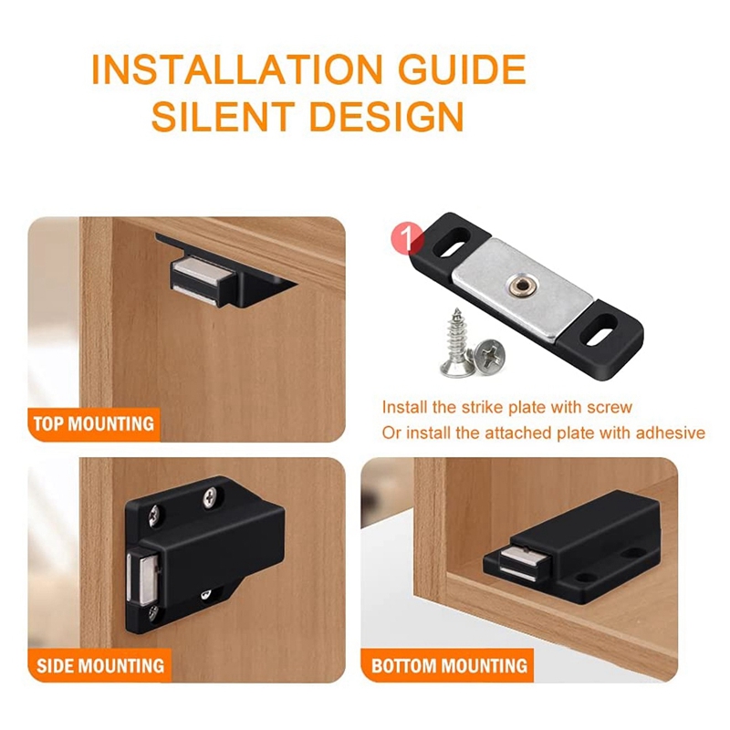 Push Latch Heavy Duty 4 Pack Push To Open Cabinet Hardware Magnetic Contact Latches For Large Door Push