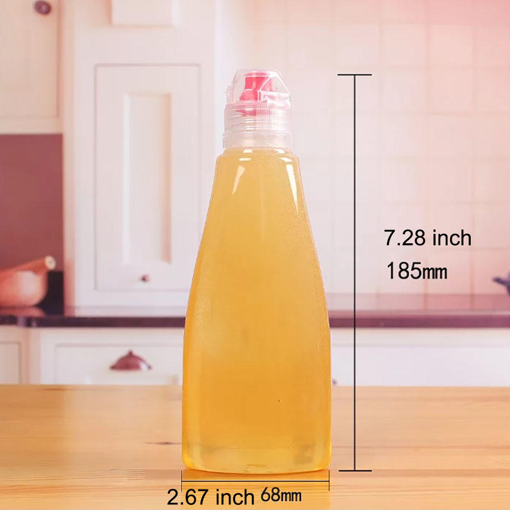 Squeeze Honey Bottles Reusable Plastic Honey Jars with Cap Salad Dressings Containers Travel Pinic Work Condiments Dispenser