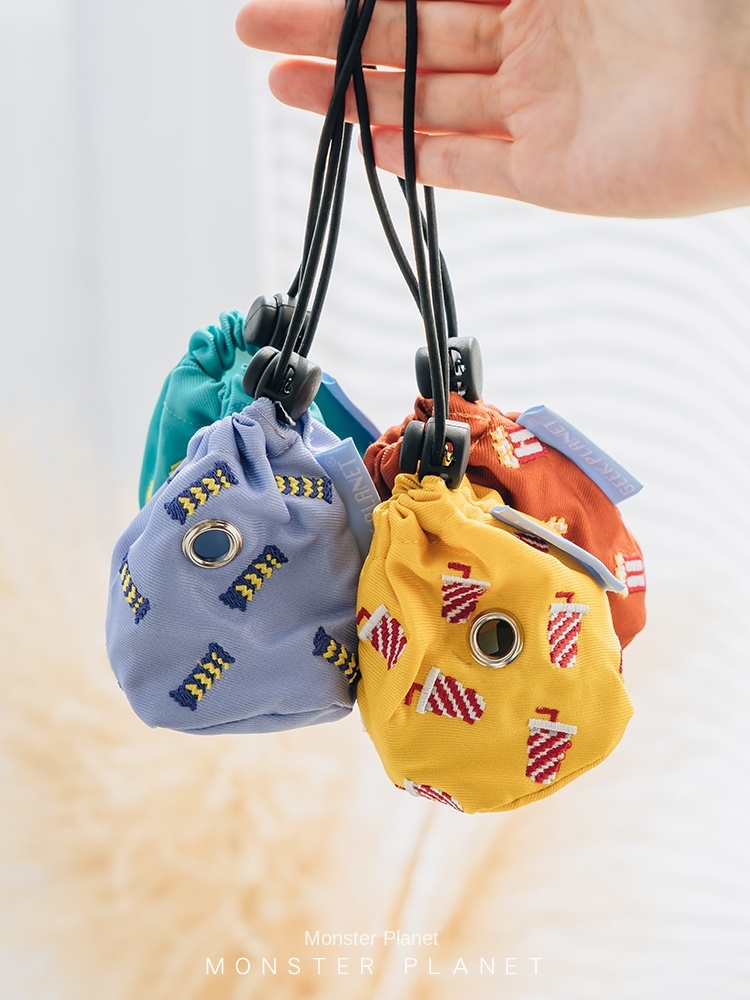 Pet goes out to shovel poop bag dog poop bag pick up poop bag pick up toilet walk dog pick up poop bag