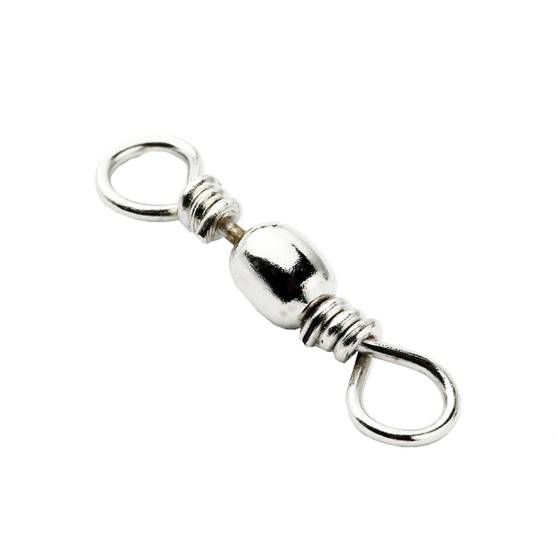 Barril giratorio de rodamiento de bolas de pesca de acero inoxidable, anzuelos de Pesca de Mar, Conector de línea de señuelo, productos para pesca, 50 piezas/1 caja