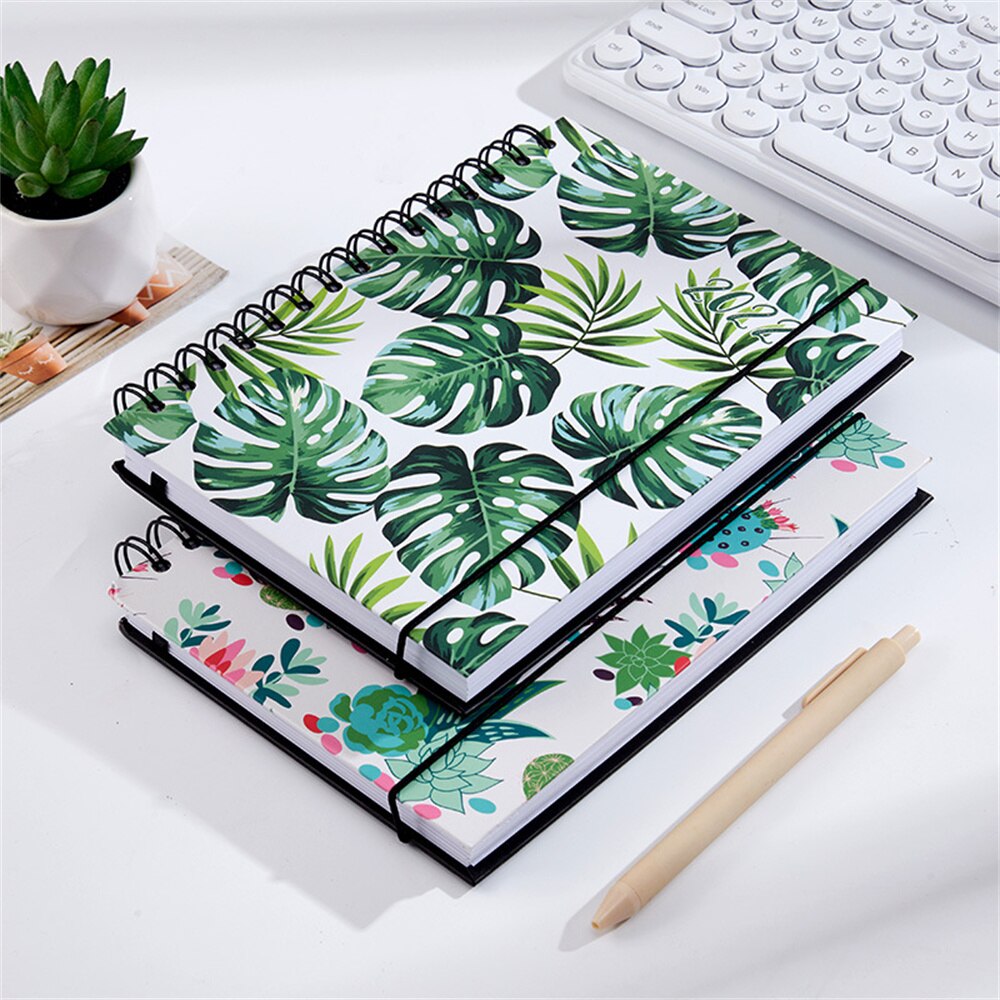 365 Days Schedule Book A6 Coil Notepads Cactus Pattern Planner Reminder Timetable Desk Dates Diary Planner Notebook
