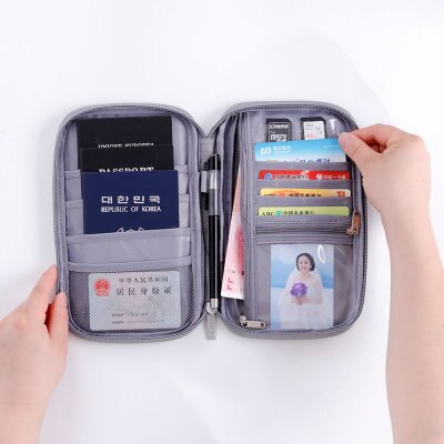 Black Ticket Passport Holder Protective Cover Waterproof Travel Storage Bag 22.5x13.5x2cm, 1 Piece