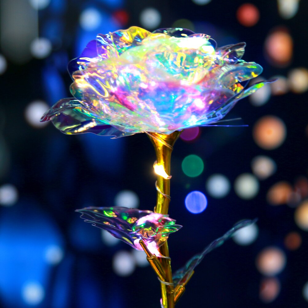 Eternal 24K Gold Foil Flower Fairy String Lights In Dome Nude Flower Lasting Love Wedding Valentine's Day Lighting Rose