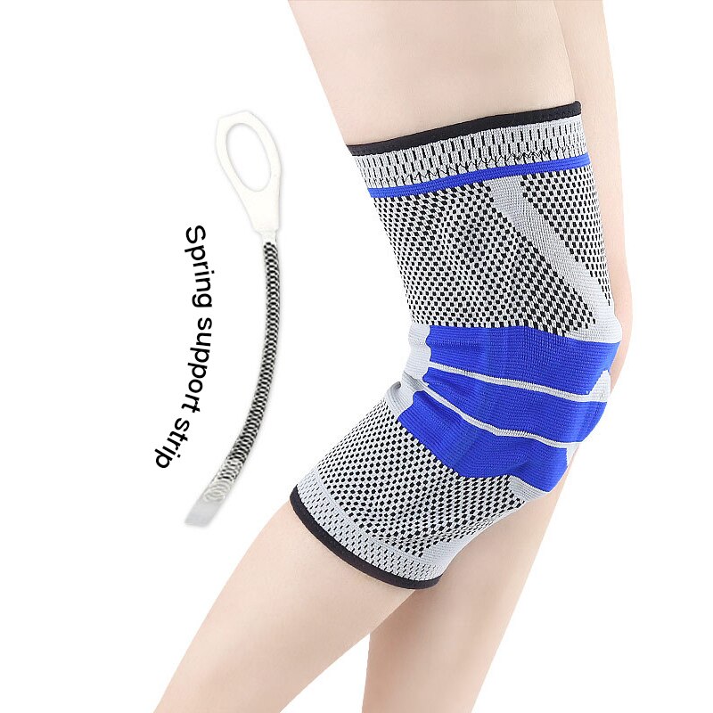 1 Pcs Silicone Spring Full Knee Brace Strap Patella Medial Support Strong Meniscus Compression Protection Sport Pads Running #ED