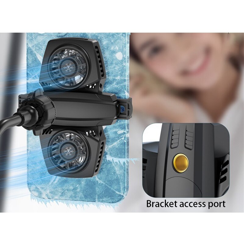 Mobiele Telefoon Radiator Dual Fan Halfgeleider Radiator Koelventilator Game Rack Stille Voor Live Hosting
