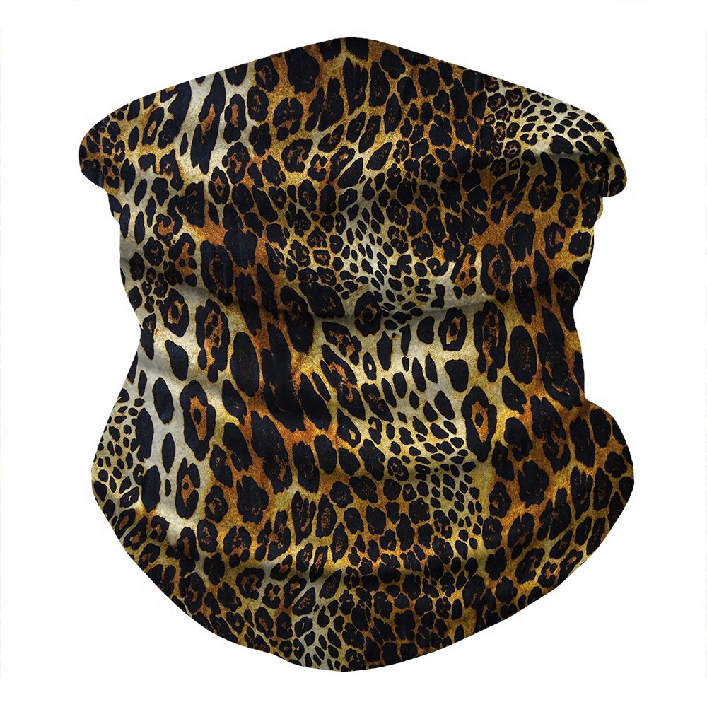 Dyr pels mønster leopard print ansigtsmaske halv sol støv beskyttelse tørklæde 3d rør maske sømløs holdbar ansigt bandana: 9
