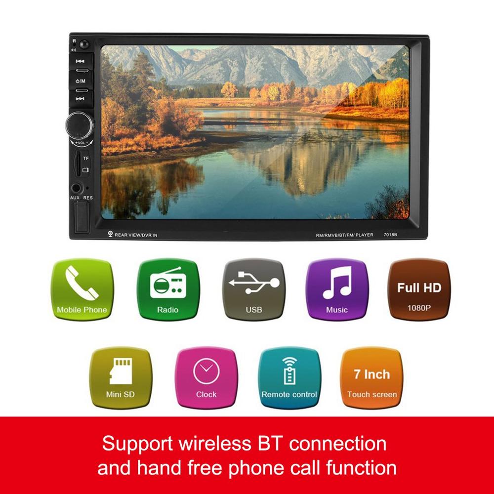 7 Inch Double 7018B 2 DIN Car FM Stereo Radio MP5 Player TouchScreen Multimedia player With Direction Control