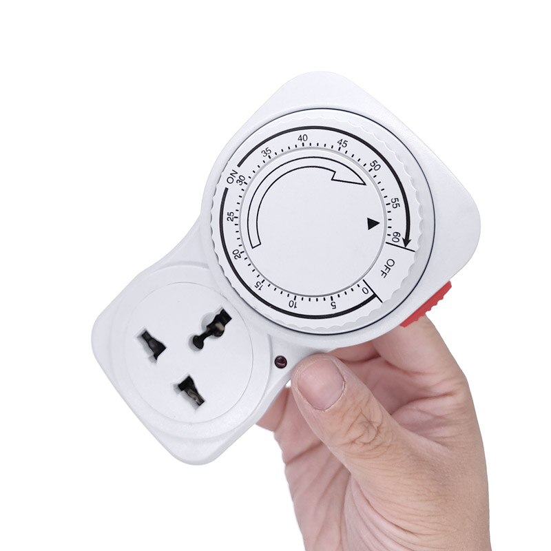60-Minute Countdown Timer Tijdschakelaar 10A 220V Timer Outlet Loop Universele Timing Socket Mechanische Timer