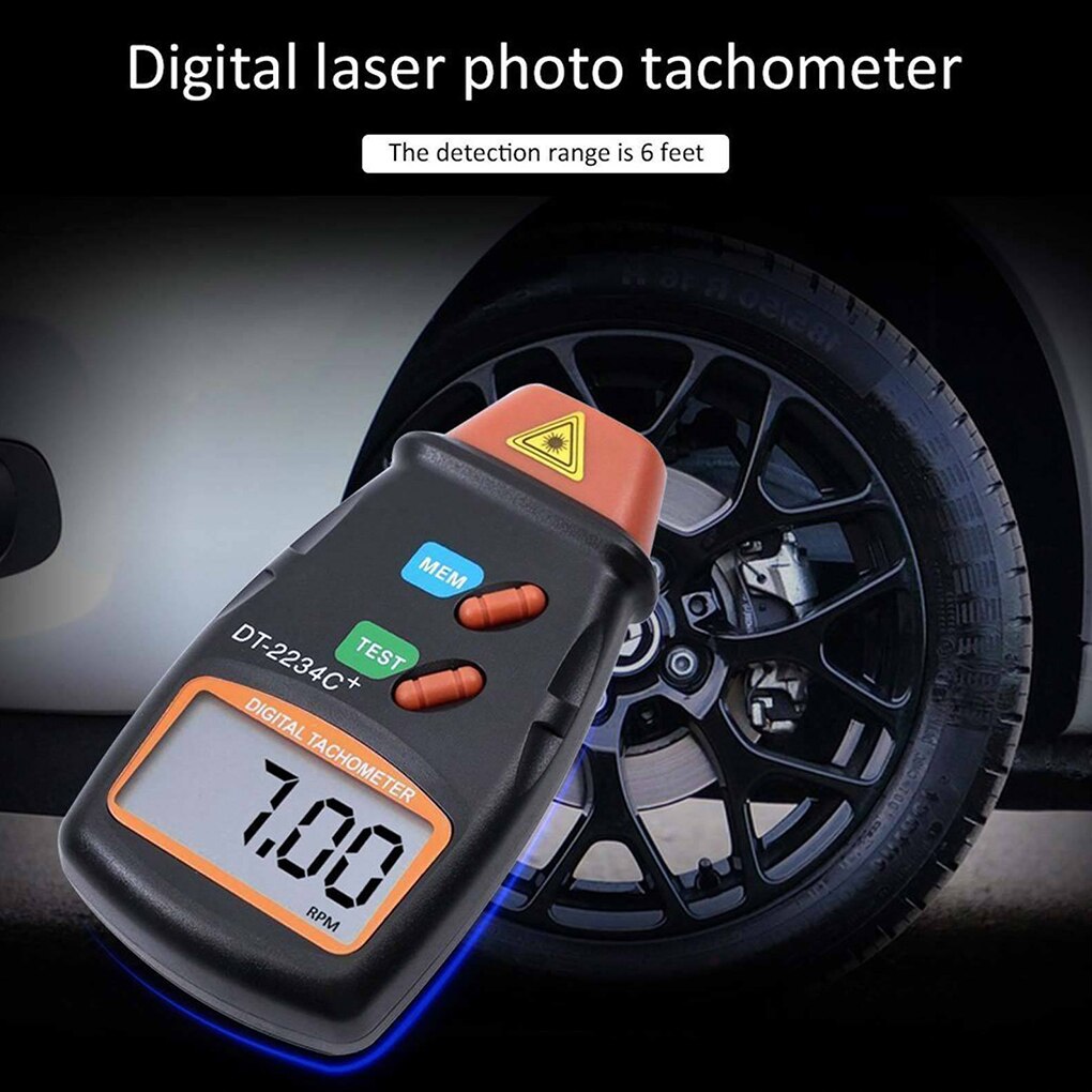 RPM Gauge Digital Tachometer Motor Speed Meter Non-contact LCD Display Tach Meter Measuring Device