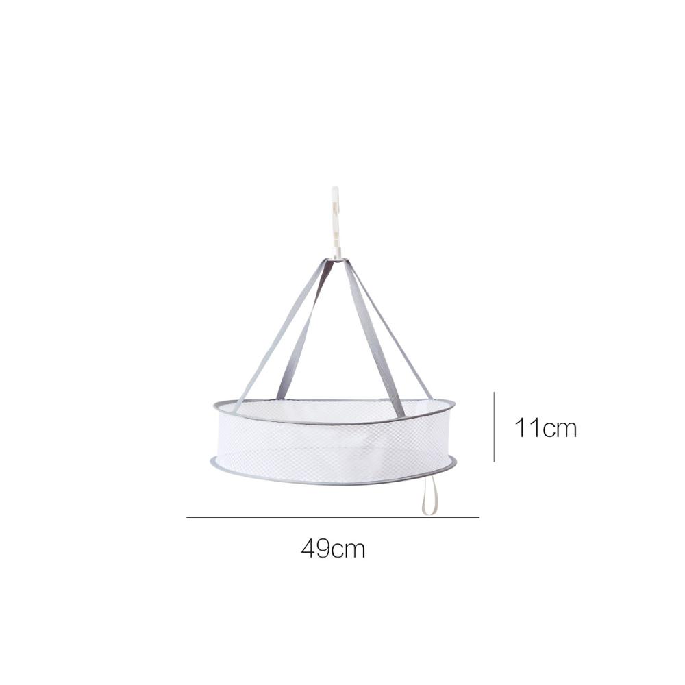 Windproof Clothes Dryer Drying Rack For Sweaters Hanging Laundry Basket Mesh Folding Nets Double Layer: S Single