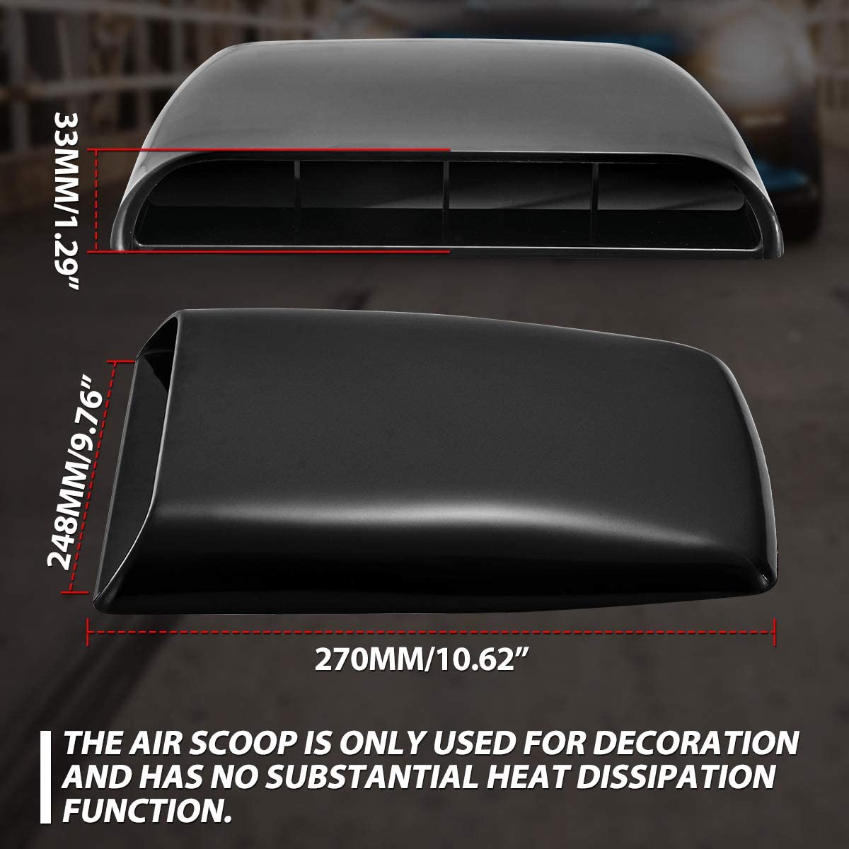 Universele Auto Decoratieve Air Flow Intake Hood Scoop Vent Turbo Bonnet Cover Auto Styling Air Outlet Cover