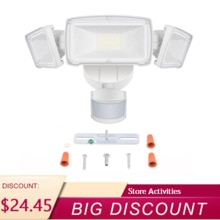 230v Motion Sensor Security Lamp Waterproof Three Head Outdoor Light For Entryways, Patio, Yard, Gardren