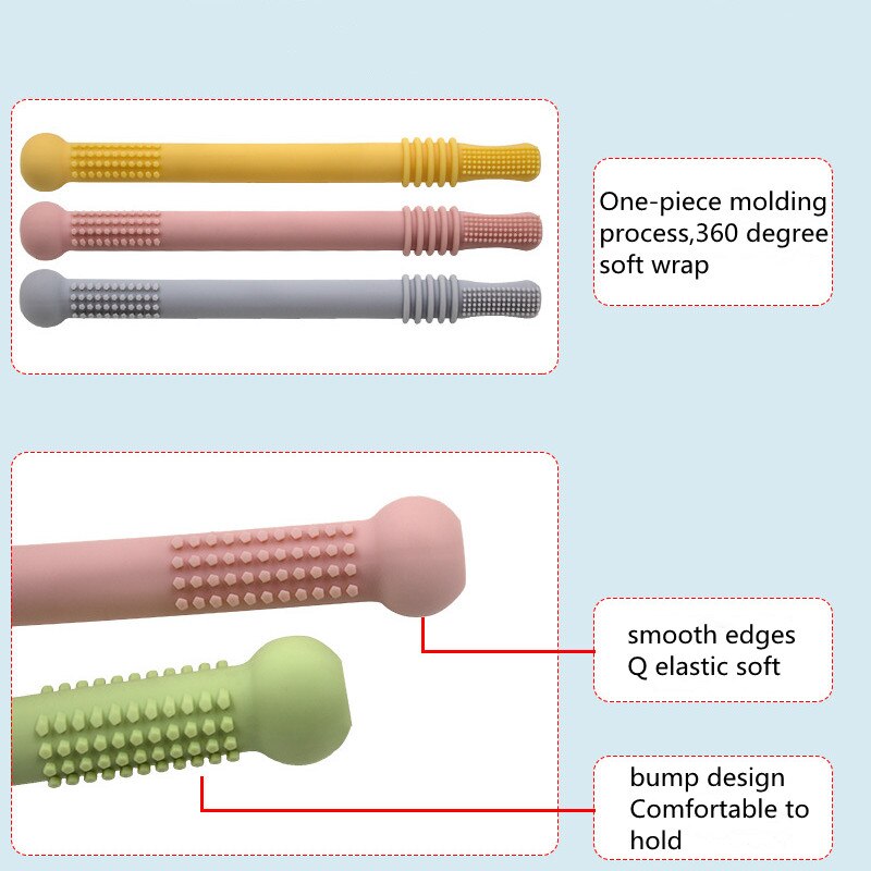 1 pz molari massaggiagengive giocattoli sicuri Toddle dentizione paglia Silicone masticare cura dentale spazzolino regalo madre forniture per bambini