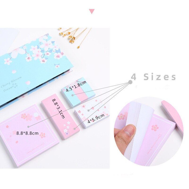 Flower Office School Writing Notes Pad Set Stationery Sticky Memo Pads Set K1547 M
