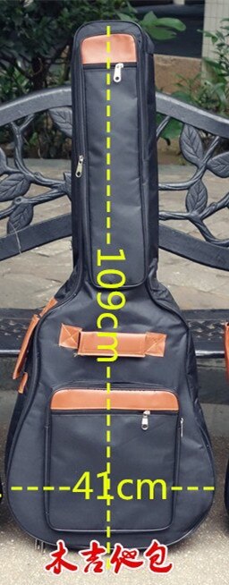 Portable music 40 41"acoustic electric bass guitar gig bag case funda PU backpack soft holder pocket straps padded waterproof: acoustic guitar case