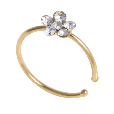 1 stück farbiger Titan-nasenring, goldfarbener körperclip Ich bin creolen-stil, glänzend, für damen-septum-durchbohren: Farbe 2