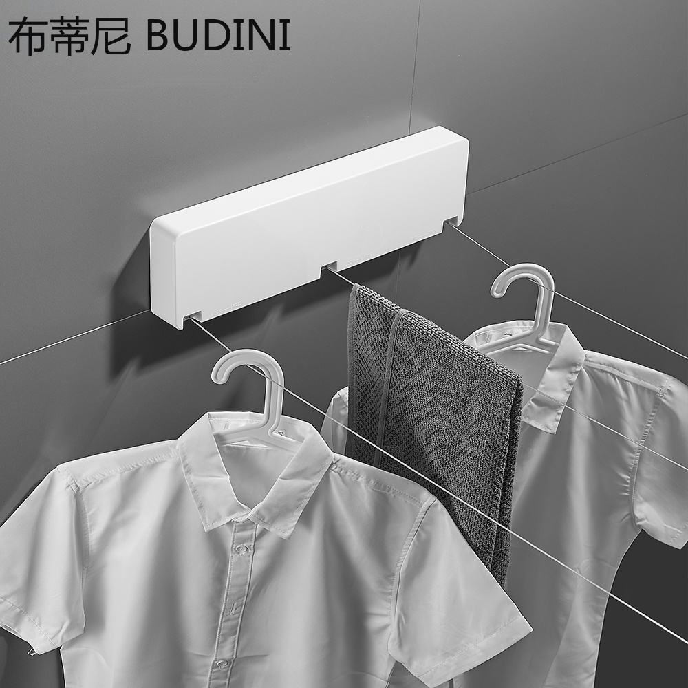 Séchoir à linge rétractable 3 lignes, support de séchage pour linge de salle de bain, corde métallique, Triple couche