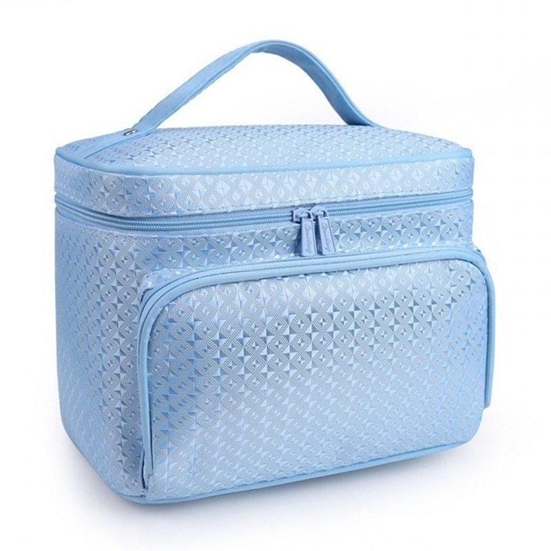 diamond lattice big cosmetic bag ladies waterproof bath products washing necessities travel agency cosmetic