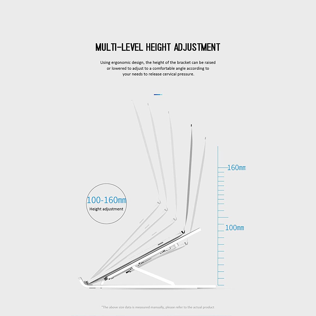 Laptop Stand, Adjustable Aluminum Laptop Notebook Stand Ergonomic Desktop Holder Compatible with MacBook Air, Dell XPS, HP More