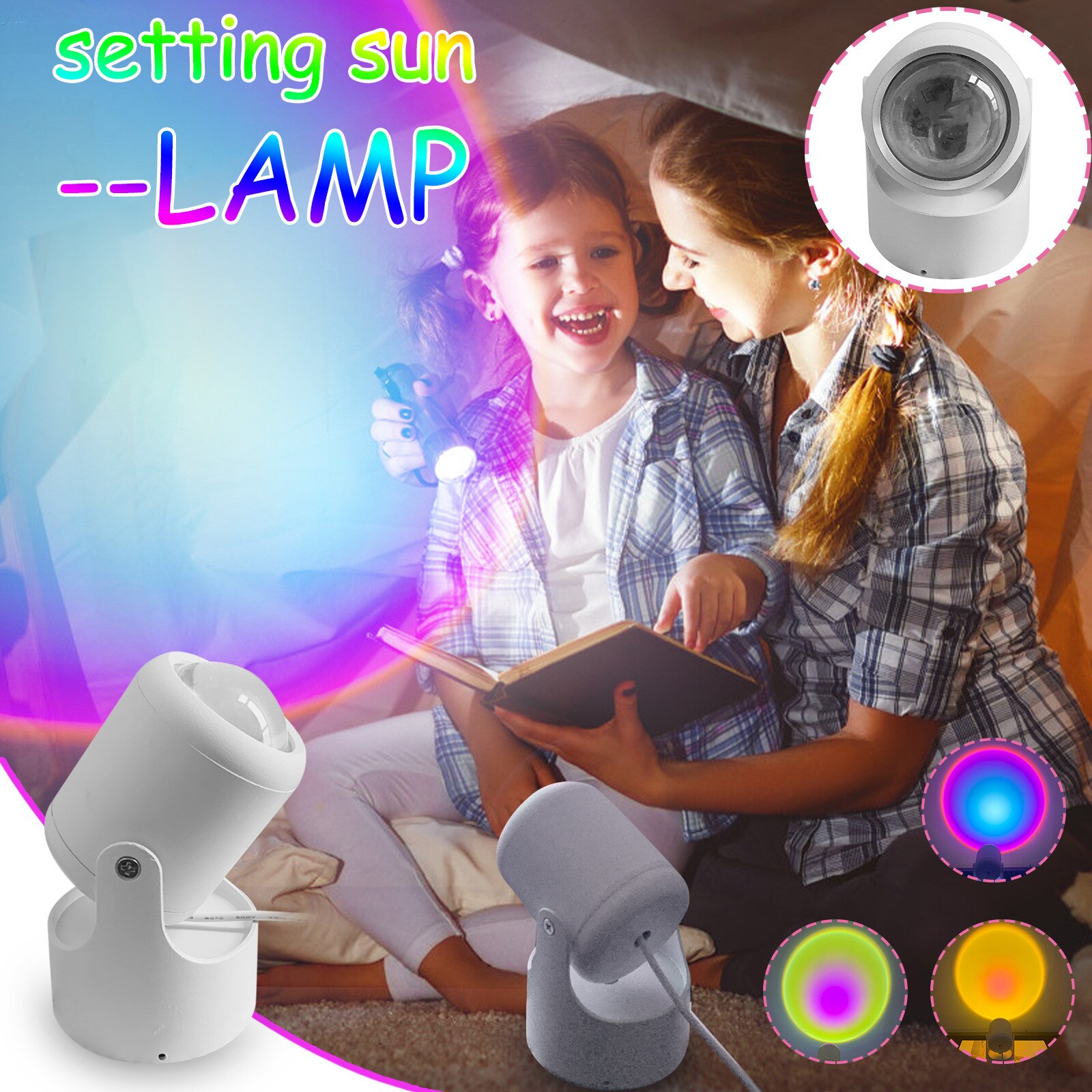 Night Light Projector LED Light 90 Degree Rotating Romantic Atmosphere Light