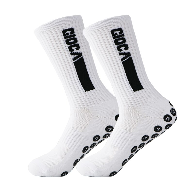 Fußballsocken für damen und herren, sportsocken mit rutschfester silikonsohle, outdoor-fußballsocken: Weiß