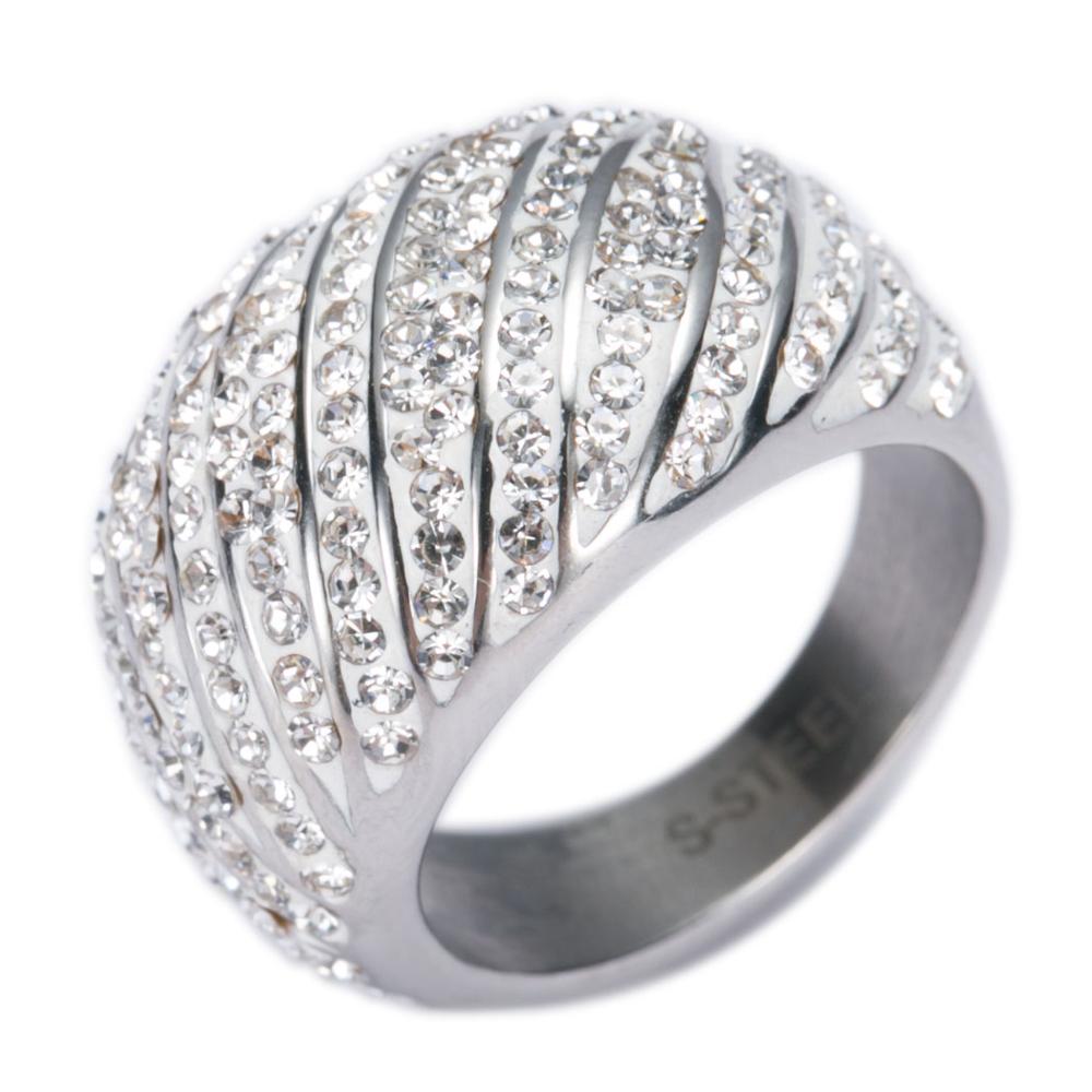 Neue Wasser welle Zirkonia Edelstahl Schmuck Hochzeit Ringe für frauen: 7 / Freier Raum